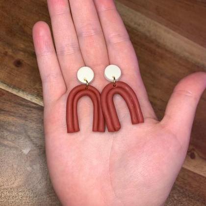 The Meredith Earrings. Cute Clay Arch Earrings
