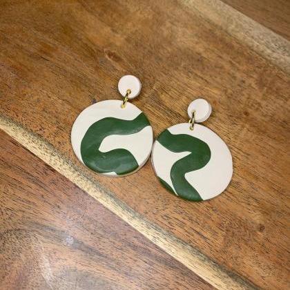 The Jane Earrings. Statement Dangle Polymer Clay..