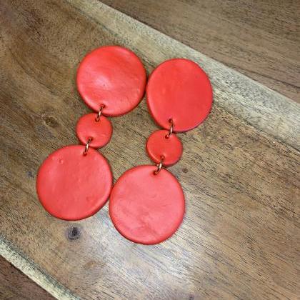 The Tamia Earrings. Cute Polymer Clay Red..