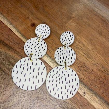 The Kendra Earrings. Cute Dotted Dangle Black And..