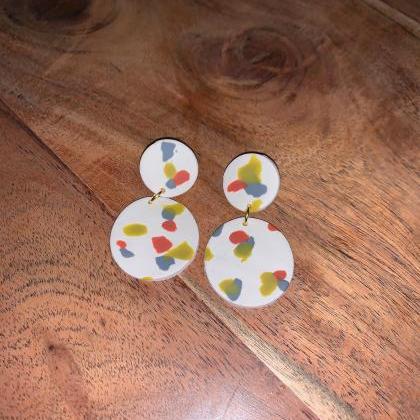 The Ellie Earrings. Spring Polymer Clay Statement..