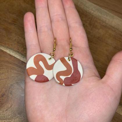 The Isabella Earrings. Abstract Polymer Clay..