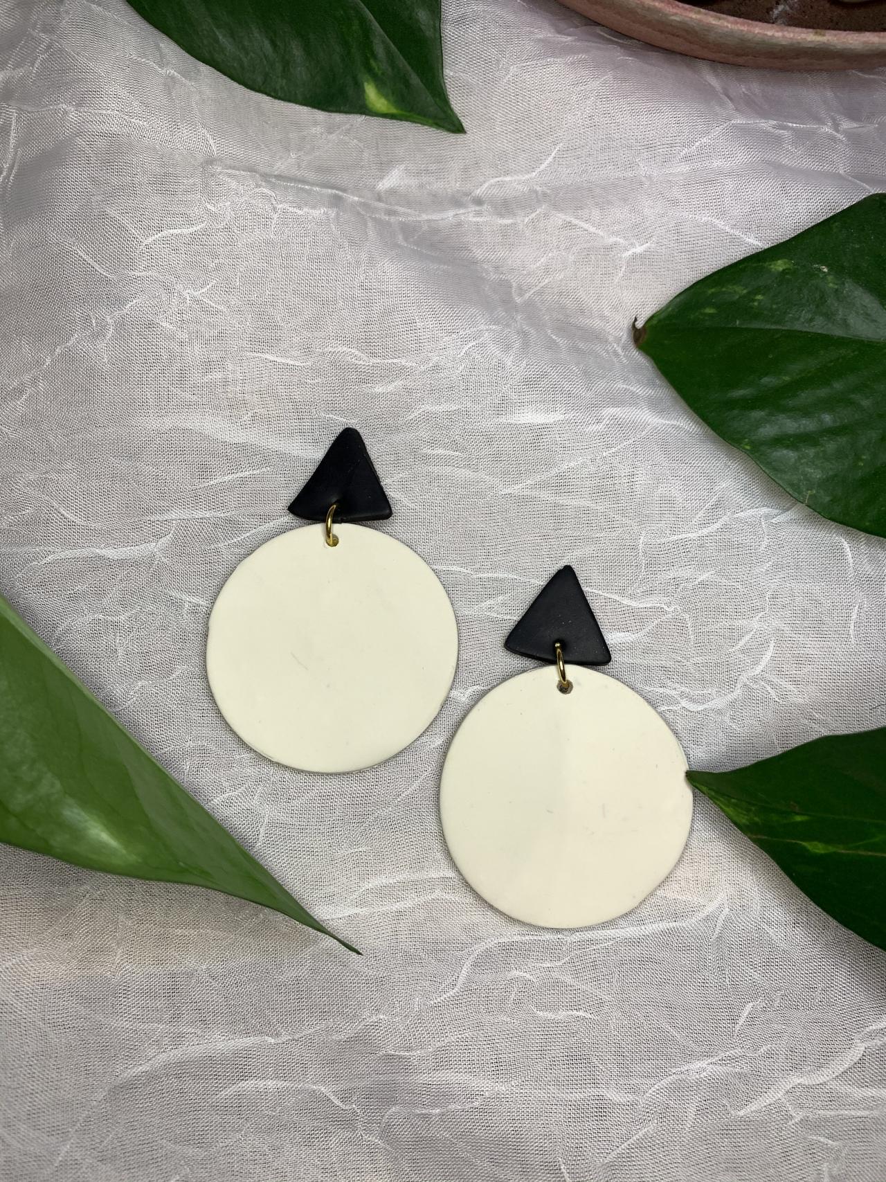 The Alayna Earrings. Cute Statement Black And White Polymer Clay Earrings