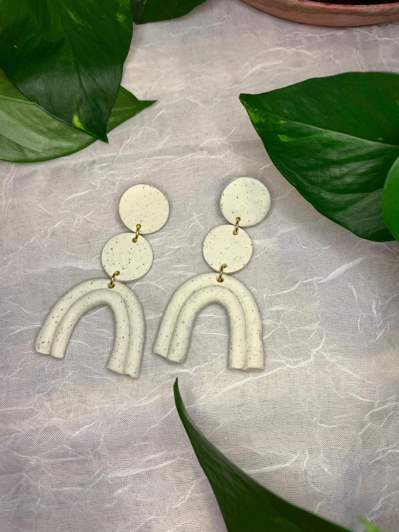 The Taylor Earrings. Cute Statement Polymer Clay Arch Dangle Earrings.