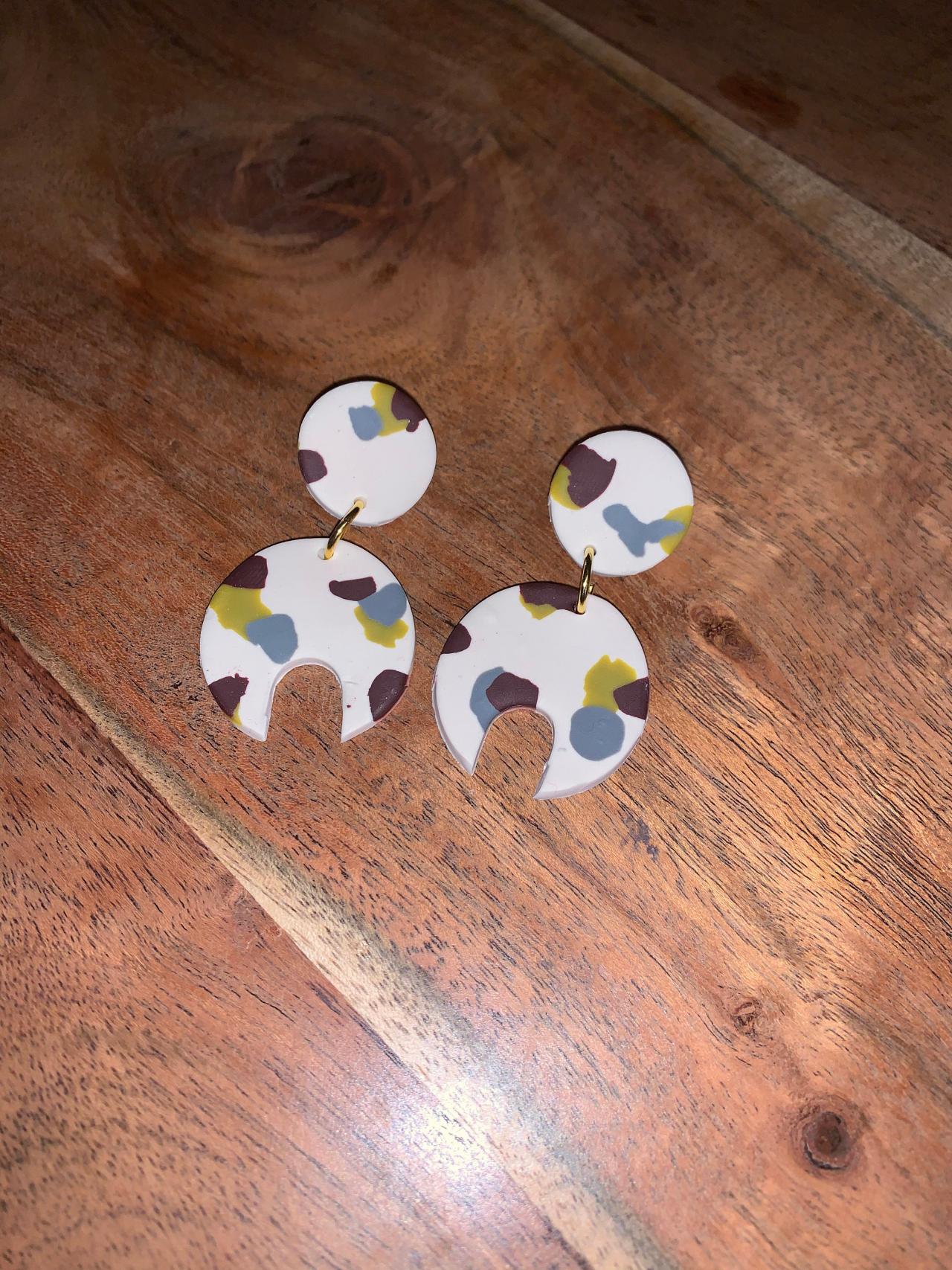 The Fiona Earrings. Cute Lightweight Staple Springy Polymer Clay Earrings.