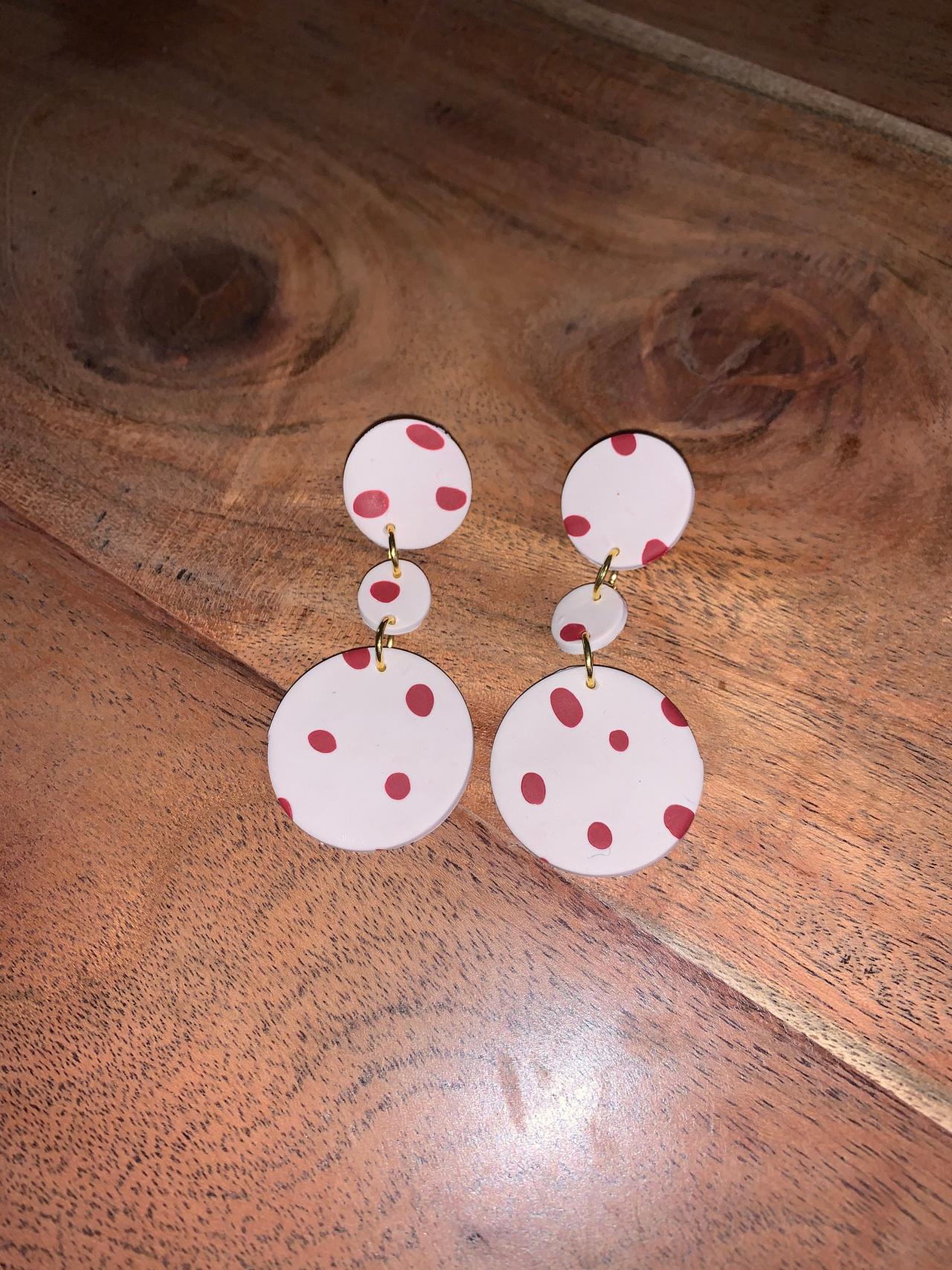 The Poppy Earrings. Cute Spring Polymer Clay Dangle Statement Earrings.