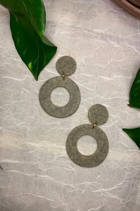 The denver earrings. cute statement granite polymer clay earrings