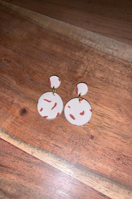 the ava earrings. cute dangle statement clay earrings