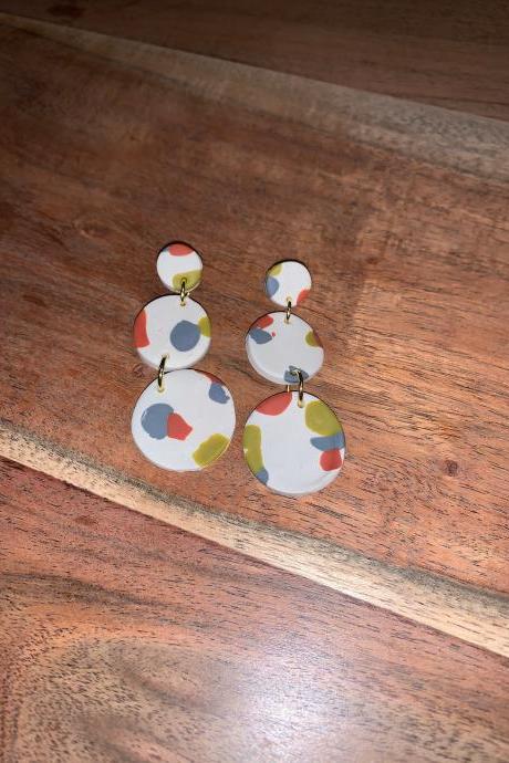 the alice earrings. statement drop springy polymer clay earrings