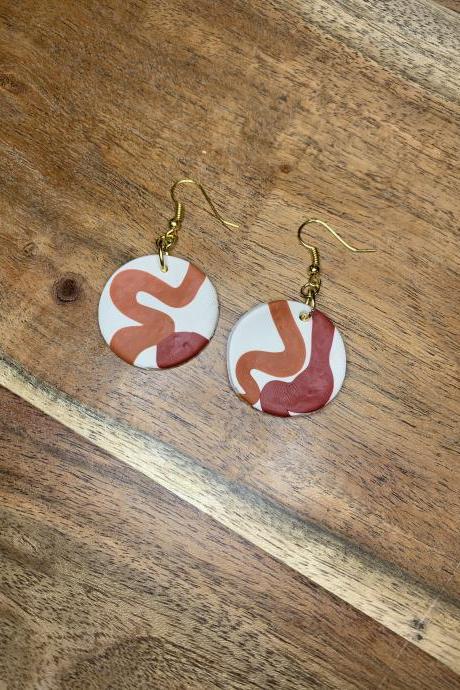 the isabella earrings. abstract polymer clay statment earrings